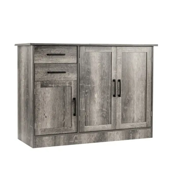 Buffet Storage Cabinet Kitchen Sideboard with 2 Drawers Grey {8}