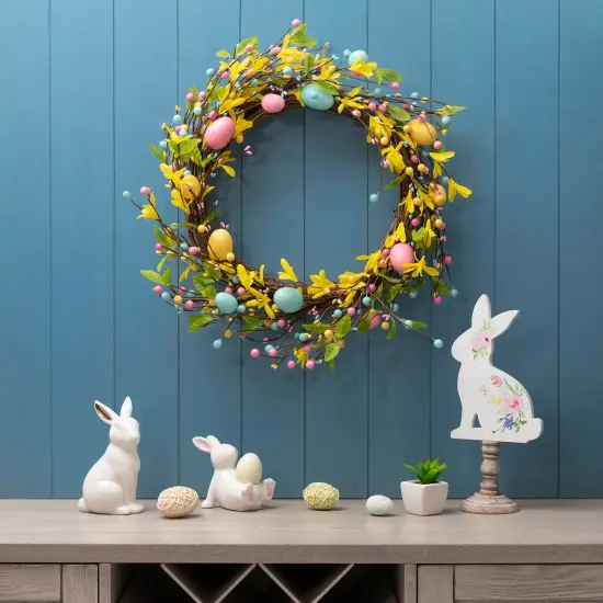 Set of 2 22"D Easter Decor Egg Wreaths Yellow *2 {2}