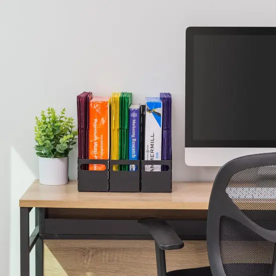 IRIS USA Letter/Legal File Metal Magazine File Holders, Black - 6Pack {4}