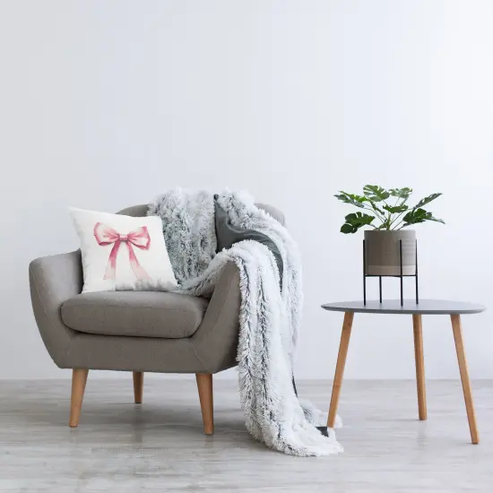 Delicate Pink Bow Decorative Printed Throw Pillow Design by Amanda Greenwood, 18 x 7 x 18 {2}