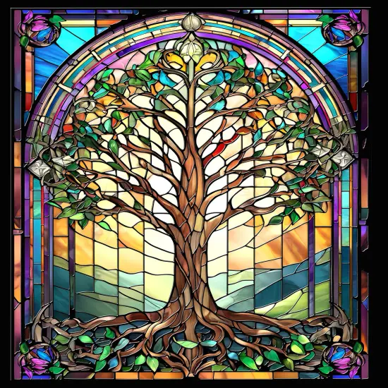 Sunsout Stained Glass Tree of Life 1000 pc Jigsaw Puzzle 71816 {1}