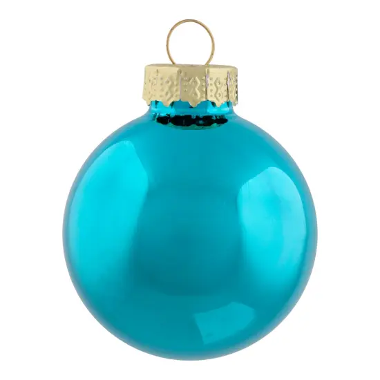 Northlight 2-Finish Christmas Glass Ball Ornaments - 1.75" (44.5mm) - Turquoise Blue - 10ct {6}