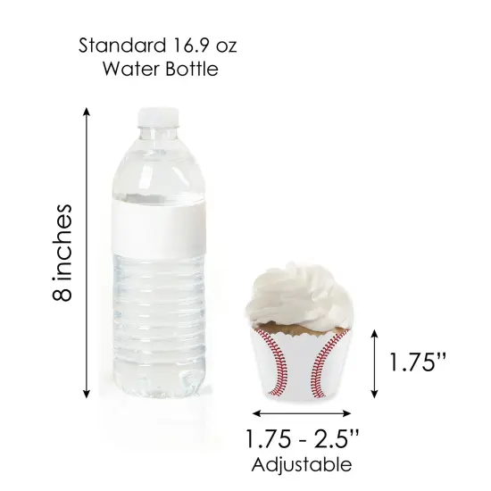 Big Dot of Happiness Grad Baseball - Cupcake Decoration - 2025 Graduation Party Cupcake Wrappers and Treat Picks Kit - Set of 24 {6}