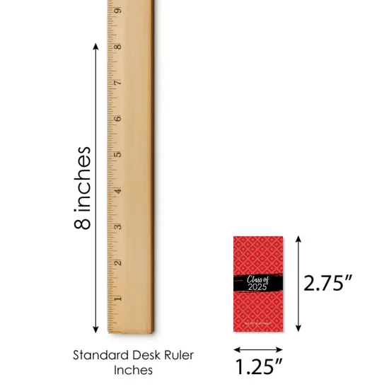 Big Dot of Happiness 2025 Red Graduation Party - Mini Candy Bar Wrapper Stickers - Small Favors - 40 Count {6}