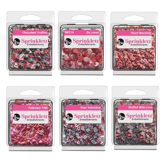 Buttons Galore Valentine's Day Craft Embellishment Bundle Set &ndash; 1,800 Colorful Polymer Clay Heart Embellishments for Crafts, Scrapbooking, Card Making & Shaker Crafts &ndash; Hearts, Love Letters, XOXO {1}