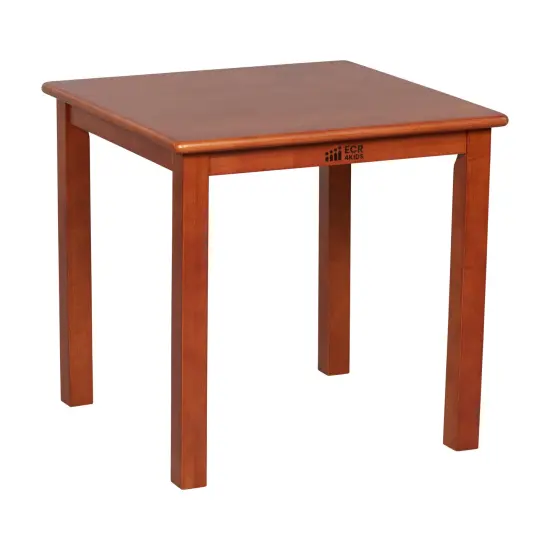 24in Square Hardwood Table with 22in Legs, Kids Furniture Dark Walnut {1}