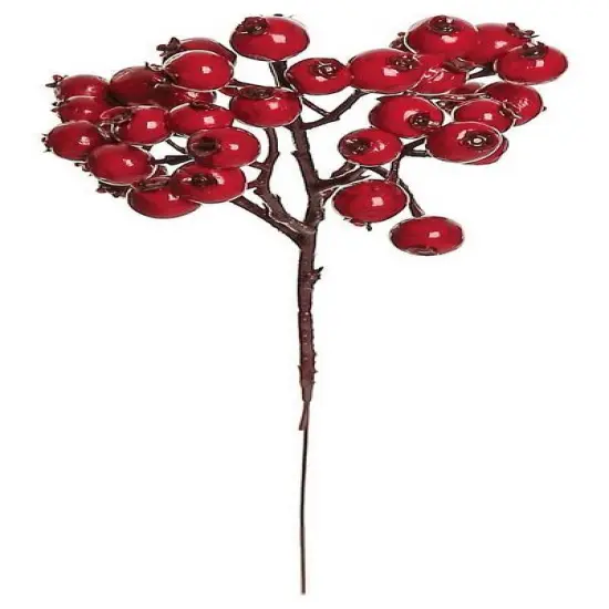 Select Artificials Wild Berry Artificial Christmas Pick - 10" Red {1}