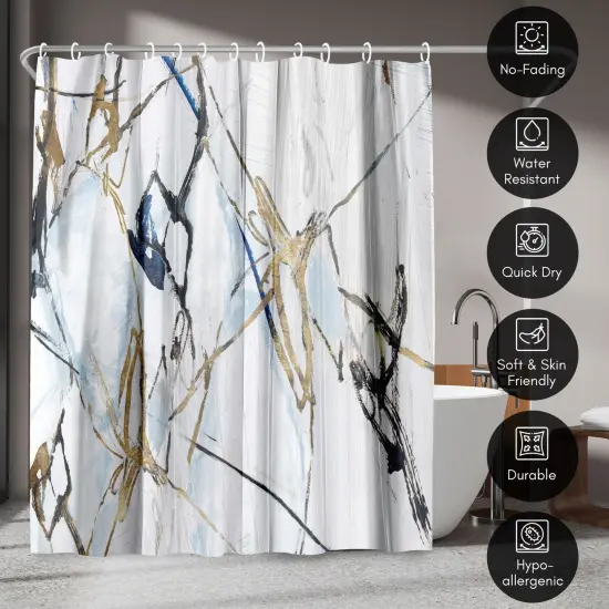 Americanflat 71" x 74" Shower Curtain, Moonstruck I by PI Creative Art {4}