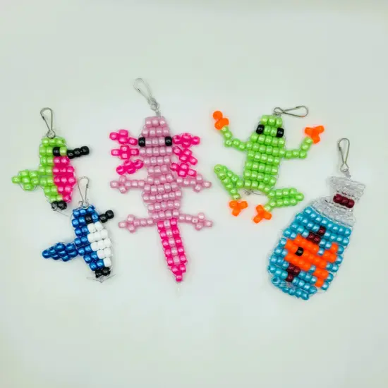 Ink and Trinket Kids Axolotl Bead Animals, Pony Bead Crafts {3}