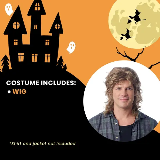 Hipster Mullet MIxed Mixed Blonde Costume Wig {5}