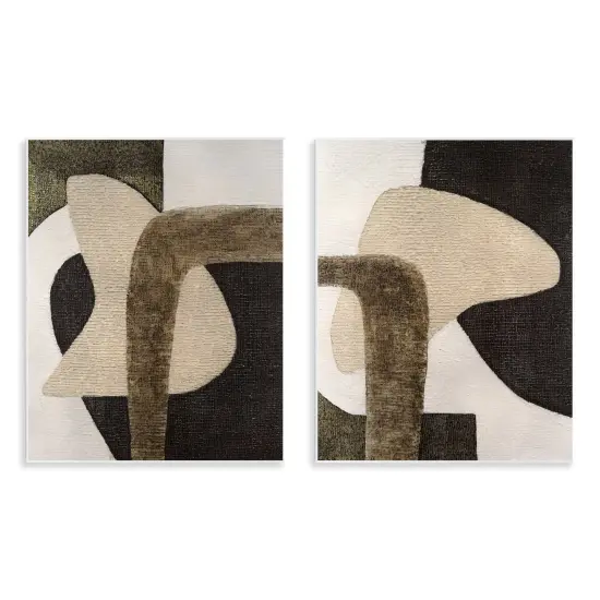 Stupell Industries Minimalist Brown Beige Shapes 2 pc Wall Plaque Art Set Design by Vanna Lam {1}