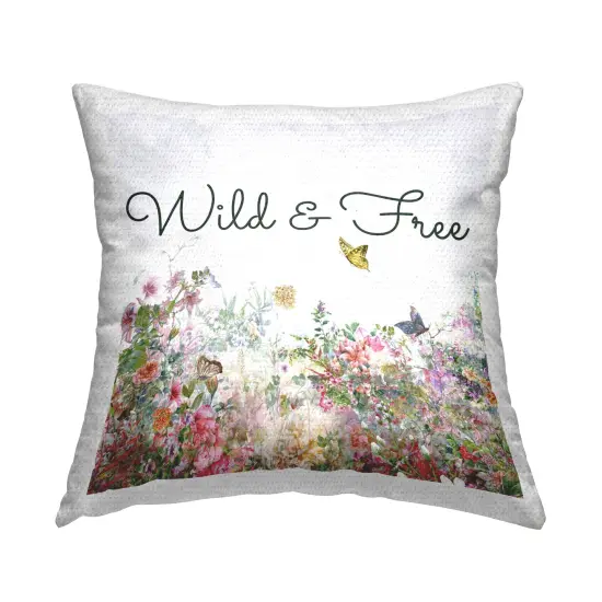 Wild & Free Butterflies Outdoor Printed Pillow Design by Karen Smith, 18 x 7 x 18 {1}