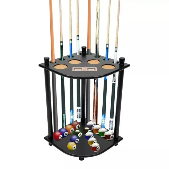 Pool Cue Holder Hold 8 Billiard Pool Sticks Ball Floor Stand Table Accessory {1}