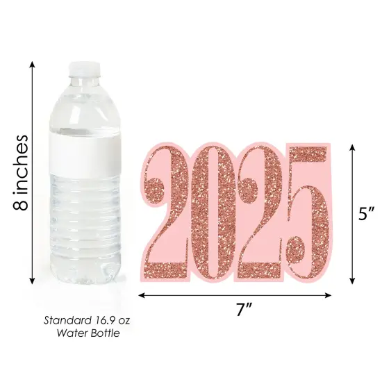 Big Dot of Happiness Rose Gold Grad - 2025 Decorations DIY Graduation Party Essentials - Set of 20 {6}