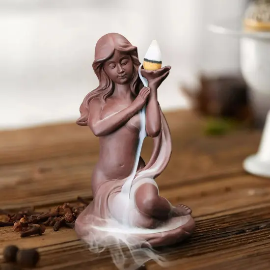 Bathing Girl Incense Holder Women Incense Burner Cone Backflow Smoke Fountain {2}