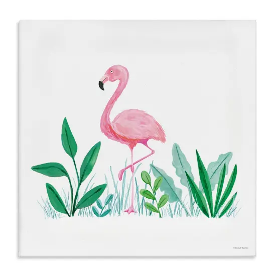 Stupell Industries Summer Flamingo & Fronds Canvas Wall Art Design by Susan Ball {1}