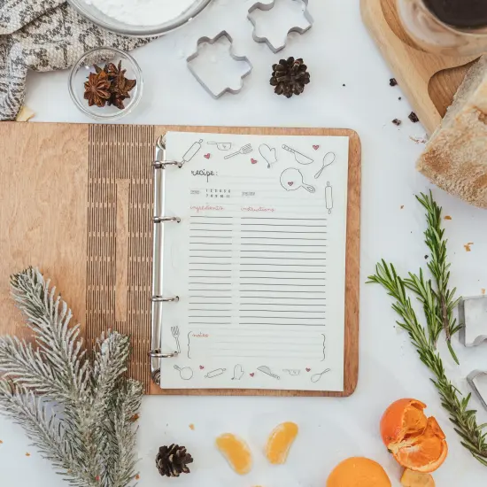 Wooden Recipe Book to Write in, Personalized Recipe Journal, Birthday Gift For Mother by Enjoy The Wood {7}