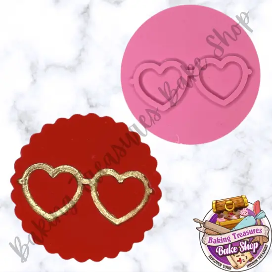 Heart Glasses-cookie cutterEmbosser {1}