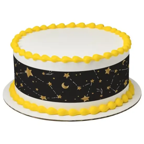 Stars, Moon graduation PhotoCake&reg; Edible Cake Border 2.5x10 inchs {1}