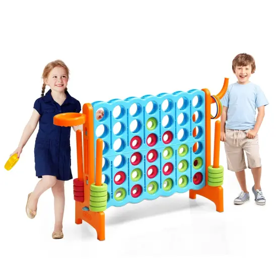 2.5Ft 4-to-Score Giant Game Set Perfect for Indoor-Outdoor Use Orange {10}