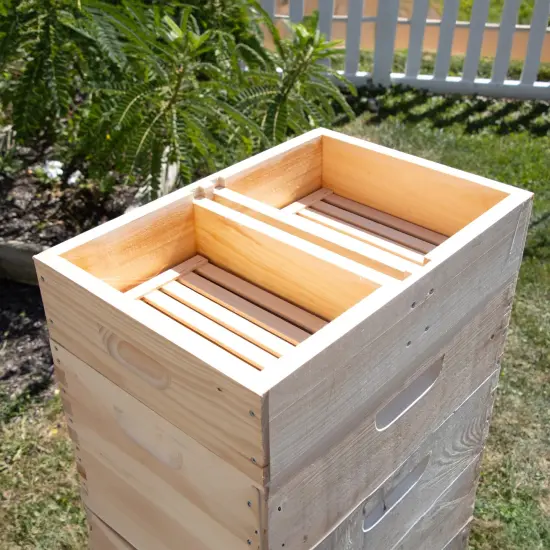 Stoney Acres Beekeeping Top Feeder, with Floats, for 8-Frame Nuc Beehive, Assembled Pine Wood, Amish Made {4}