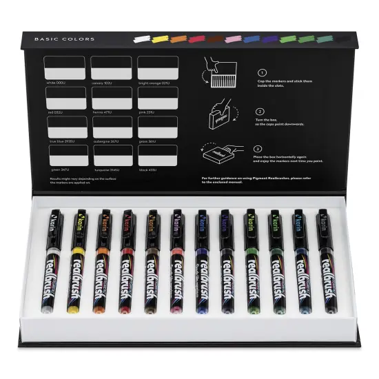 Karin Realbrush Pigment Markers - Basic Colors, Set of 12 {1}