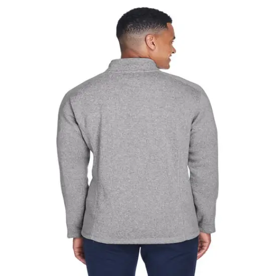 Devon & Jones® Men's Bristol Full-Zip Turtle Neck Long Sleeve Sweater Fleece Jacket GREY HEATHER {7}