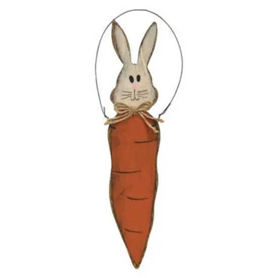 Primitive Bunny Carrot Ornament {1}