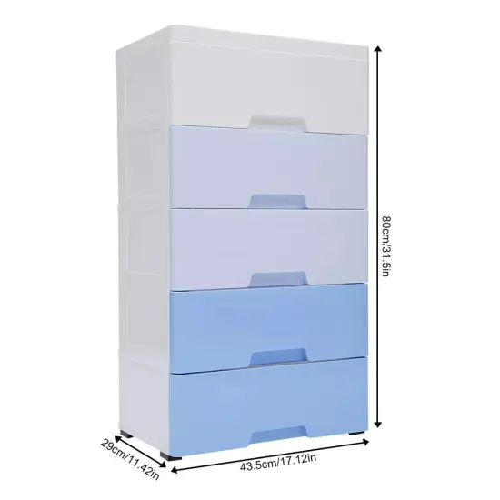 5 Drawer Dresser Chest Clothes Storage Modern Bedroom Closet Cabinet Plastic {3}