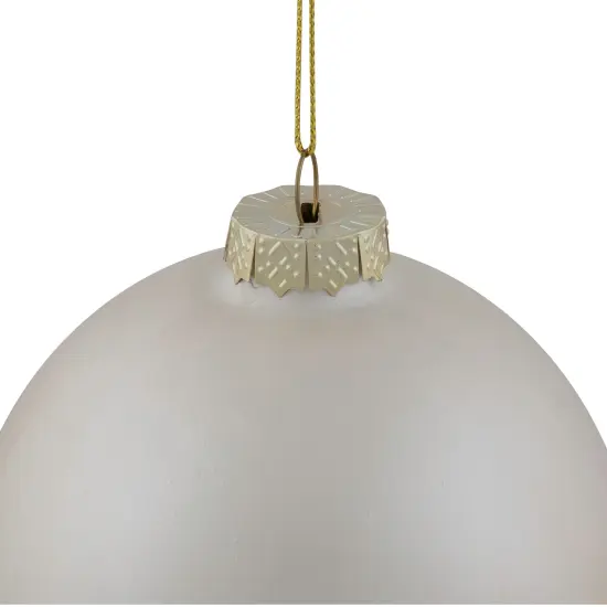 Northlight 3.5" Brushed White and Gold Glass Ball Christmas Ornament {5}