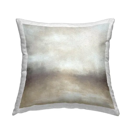 Foggy Beige Landscape Outdoor Printed Pillow Design by J:L Design, 18 x 7 x 18 {1}