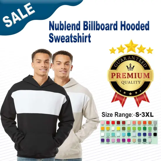 JERZEES&reg; Nublend Billboard Hooded Sweatshirt Indigo heather/ whit {2}