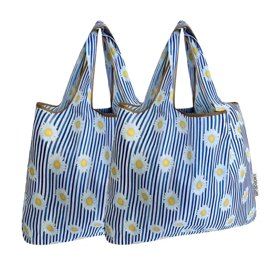 Wrapables Foldable Tote Nylon Reusable Grocery Bag (Set of 2), Sprig {1}