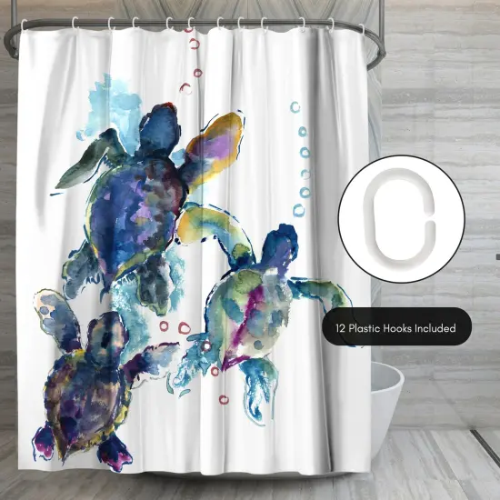 Baby Sea Turtles 3 by Suren Nersisyan Shower Curtain 71" x 74" {5}