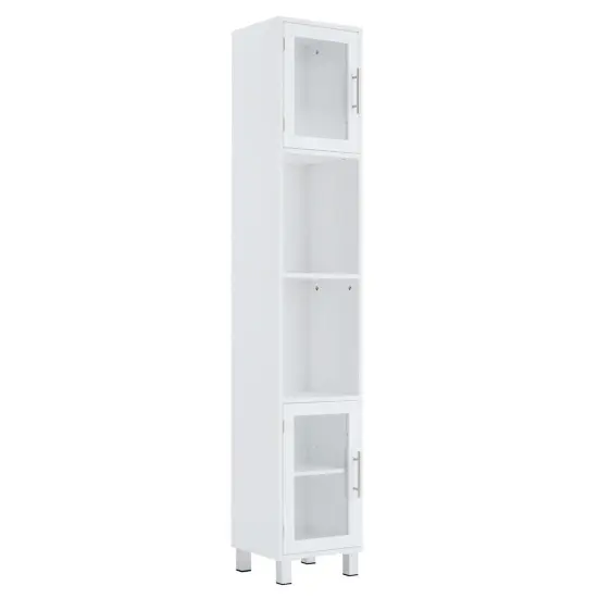 71 Inch Tall Tower Bathroom Storage Cabinet and Organizer Display Shelves for Bedroom Grey {10}