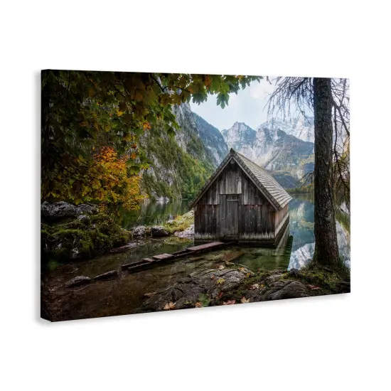 Stupell Industries Mystical Cabin on Lake Canvas Wall Art Design by Masey St. Studios {3}