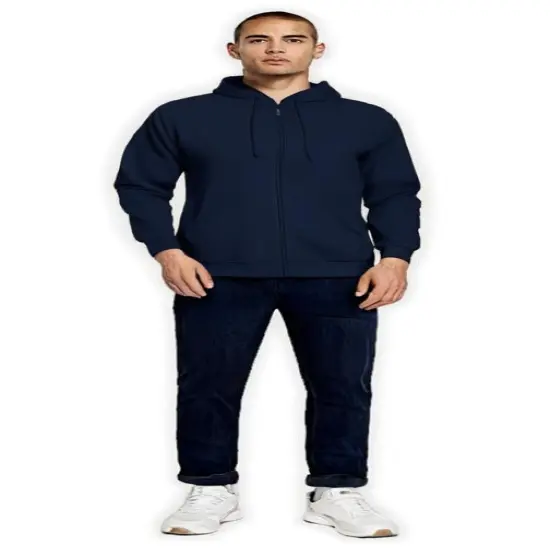 Gildan&reg; Classic Fit Full-Zip Long Sleeve Hooded Sweatshirt Navy {1}