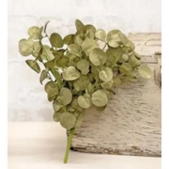 12" Long Foamy Silver Dollar Bush with Sage Finish {2}