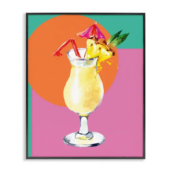 Stupell Industries Modern Tropical Cocktail Framed Giclee Wall Art Design by Susan Jill {1}