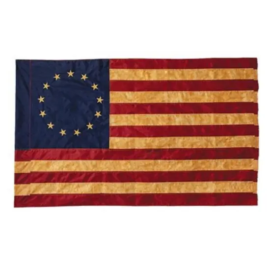 Tea-stained Nylon Betsy Ross Flag 60x36 {1}