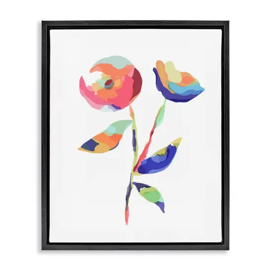 Stupell Industries Mosaic Flower Buds Framed Floater Canvas Wall Art Design by Lisa Nohren {1}