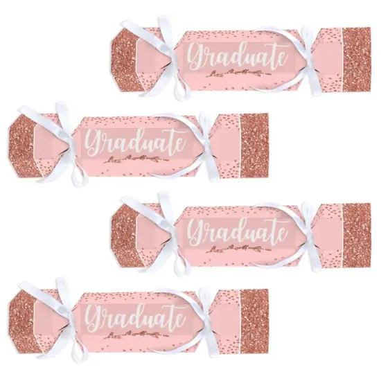 Big Dot of Happiness Rose Gold Grad - No Snap Graduation Party Table Favors - DIY Cracker Boxes - Set of 12 {1}
