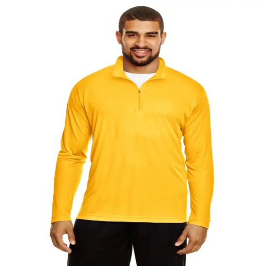 Team 365&reg; Men's Zone Performance Quarter Zip SP ATHLETIC GOLD {1}