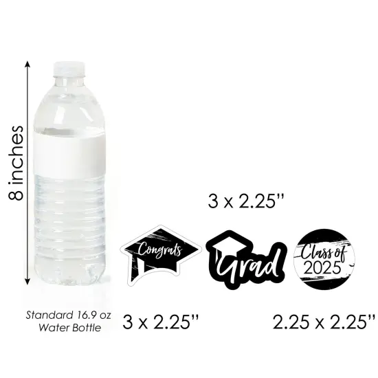 Big Dot of Happiness Black and White 2025 Graduation Party - DIY Shaped Cut-Outs - 24 Count {6}