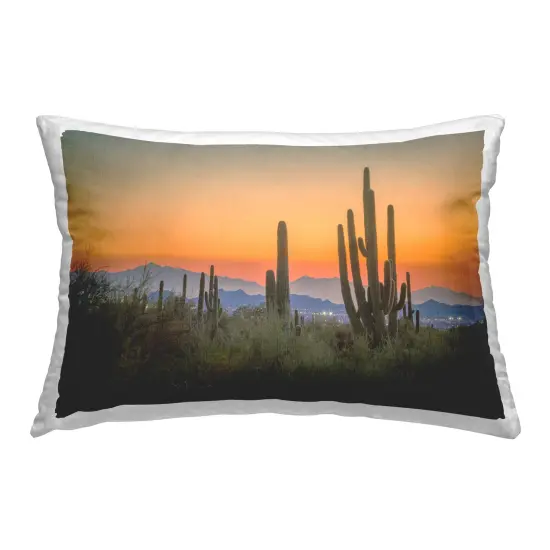 Looming Cacti Sunset Decorative Printed Throw Pillow Design by Marty Hulsebos, 14 x 7 x 20 {1}