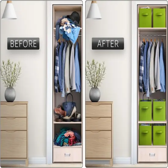 Sorbus Fabric Storage Cube 1 Pc - 11 Inch Foldable Storage Baskets for Shelves and Cubbies Green {6}