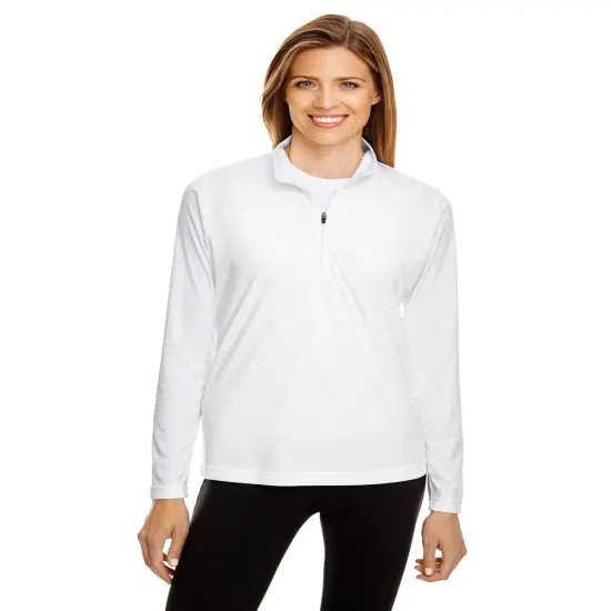 Team 365&reg; Ladies' Zone Performance Quarter-Zip WHITE {1}