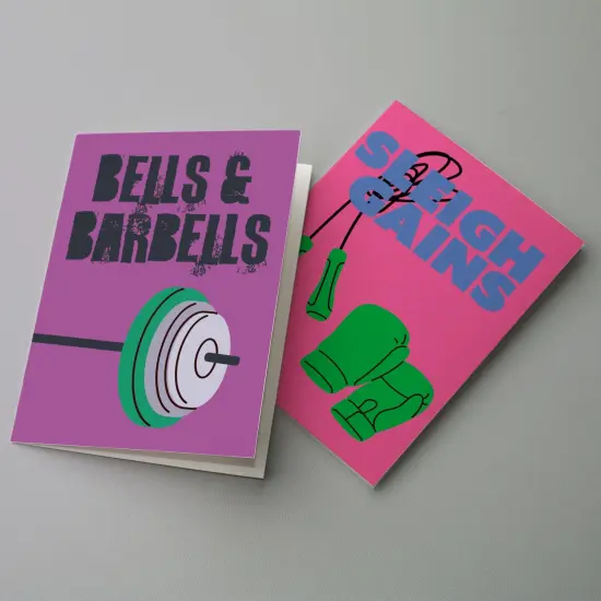 CrossFit Christmas Greeting Cards Boxed Set of 24 Holiday Notecards Featuring Gym and Workout-Inspired Designs, Perfect for Fitness Enthusiasts, CrossFitters, and Gym Lovers {4}