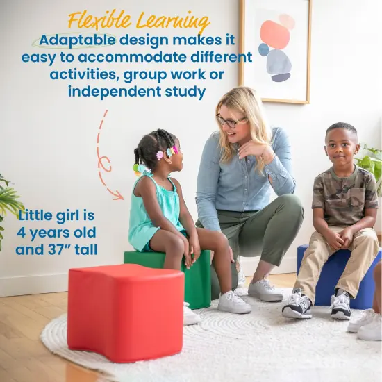 Toddler Modular Stool Set, Flexible Seating, 4-Piece Assorted {3}