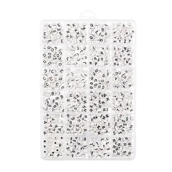 John Bead Assorted Plastic Alphabet Jewelry Making Beads Box Round Alphabet {1}